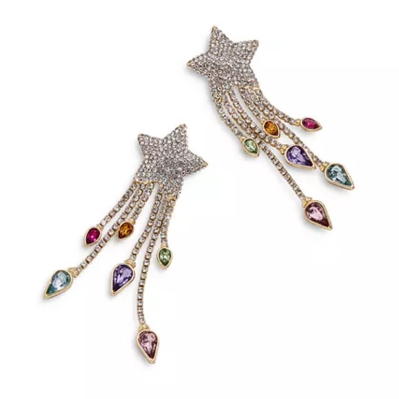 BaubleBar Jewelry - BaubleBar Light Fest Crystal Shooting Star Cascade Earrings Gold Multicolor NWT